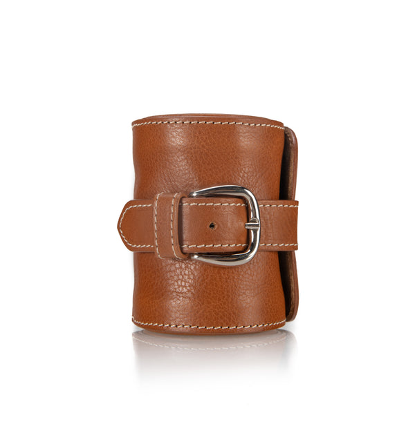 Madeley Single Watch Roll - Tobacco Brown